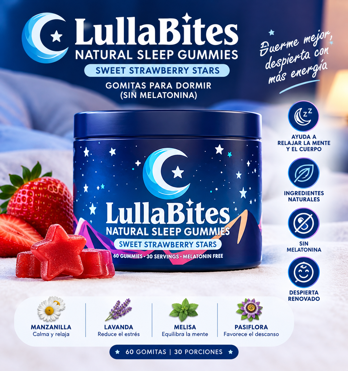 GOMITAS PARA DORMIR (LULLABITES ANTI-INSOMNIO SIN MELATONINA)